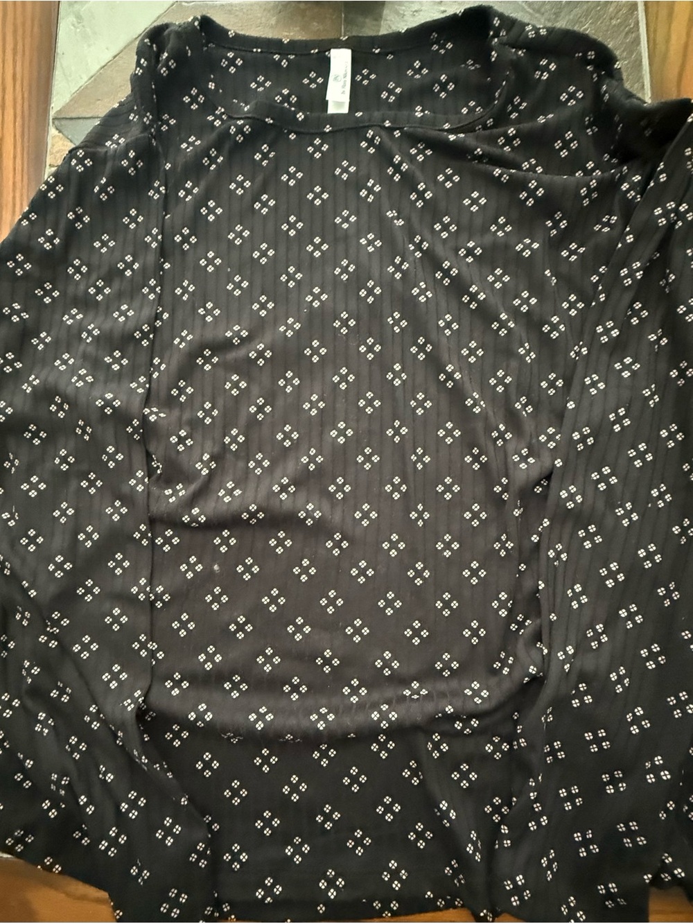 Flora Nikrooz Black and White Printed Long Sleeve Pajama Top & wide leg bottom